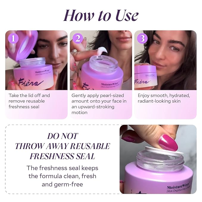 FIÈRA MoistureWiser – Anti-Aging Face Moisturizer for Mature Skin – Hydrating Face Cream with Peptides to Firm & Smooth – Facial Moisturizer, Face Lotion & Skin Care – Day & Night – 1.69 fl oz