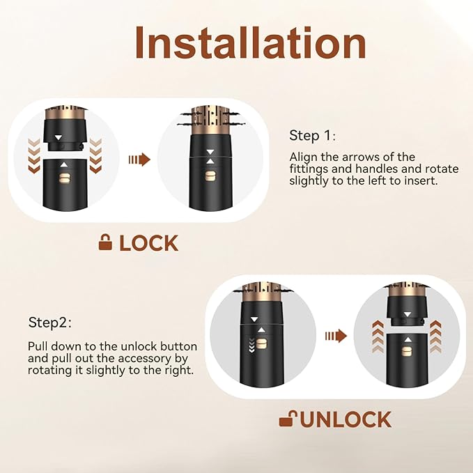 3 in 1 Rotating Hair Dryer Brush Spinning with Detachable Brush(2" & 1.5"),Negative Ionic Brush Blow Dryer 100-120V,3 Heats and 2 Speeds Rotating Hot Air Brush for Curling,Straight,Drying