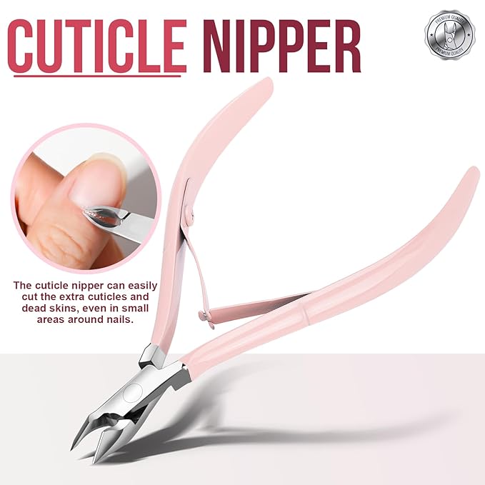 FANDAMEI Cuticle Kit, 4 PCS Nail Care Kit, Cuticle Trimmer, Cuticle Nippers, Ingrown Toenail Removal Kit, Cuticle Clippers, Cuticle Pusher, Nail Cuticle Trimmer, Manicure and Pedicure Kit, Nail Tools