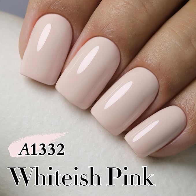 Double Rhythm 15ML Gel Nail Polish Pure Sheer Same Color Same Bottle Soak Off Gel Polish Art Manicure Salon DIY at Home for Women (Cream Nude Pink-A1332)