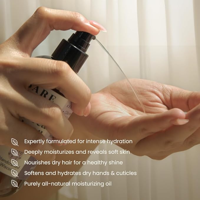 BARE BOTANICS 8 oz Moisturizing Mint Body Oil - 100% Pure & Natural for Skin & Nails - Perfect for Moisturization - Vegan, Cruelty Free & Naturally Scented Hair Oil