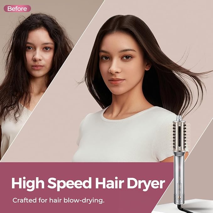 3 in 1 High Speed Hair Dryer Brush, Blow Dryer Brush in One for 300% Faster Dry & Style, Blowout Hot Air Brush, One Step Straightener Volumizer with Negative Ions for Smooth AirBlow B3
