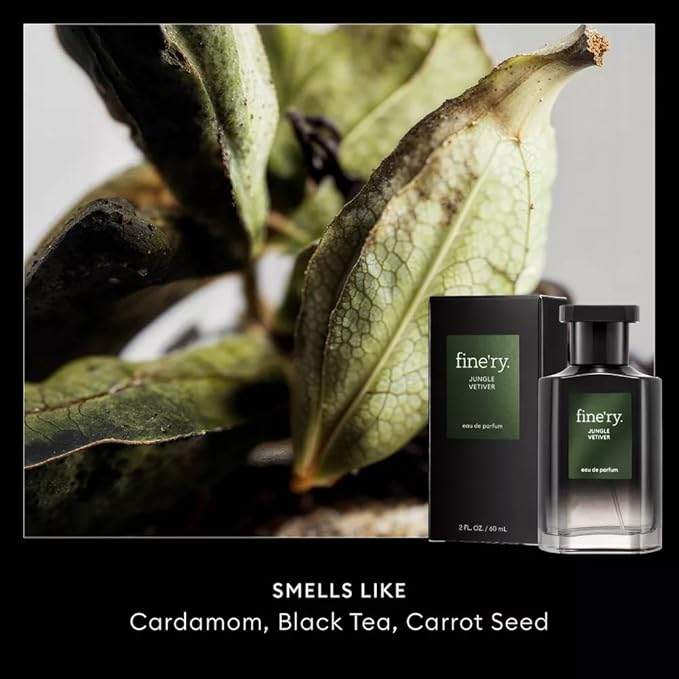 Finery JUNGLE VETIVER Men's Eau De Parfum | Men's Eau De Cologne, 2 fl oz | With Makeup Remover Pads Gift