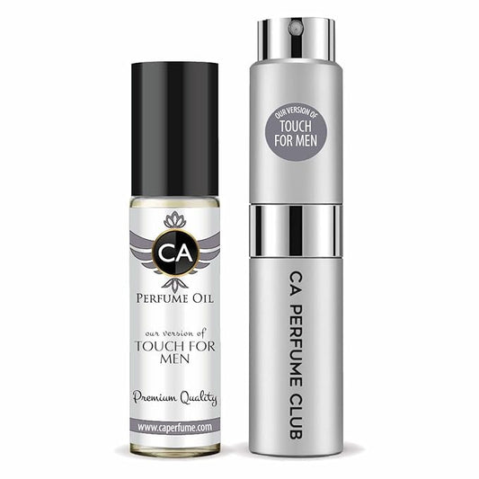 CA Perfume Duo Impression of Touch For Men Perfume Layering Set Mens Cologne Long Lasting Travel Size EDP + Body Oil Roll-On Bottle 0.27 Fl Oz+0.33 Fl Oz