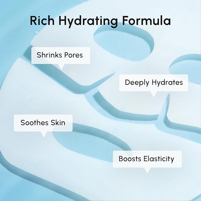 MAREE Hydrogel Collagen Facial Mask with Hyaluronic Acid — Hydrating Face Masks Skincare — Niacinamide, Amino Acids & Red Algae Extract — Facial Masks For Women — Mascarillas Para La Cara — 4 Count