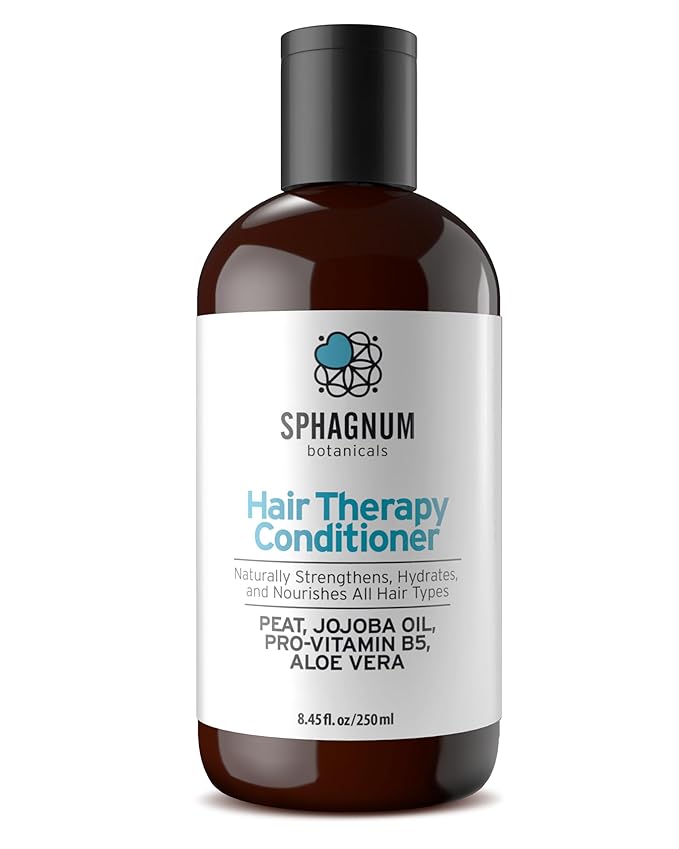 Sphagnum Botanicals Natural Psoriasis Conditioner - Peat Mud Treatment for Thin, Dry and Damaged Hair. Jojoba Oil and Aloe Vera for Silky Hair. Paraben, Sulfate Free. 8.45 oz