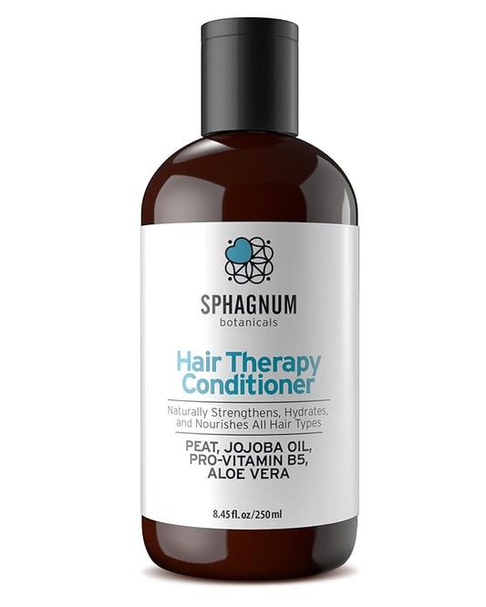 Sphagnum Botanicals Natural Psoriasis Conditioner - Peat Mud Treatment for Thin, Dry and Damaged Hair. Jojoba Oil and Aloe Vera for Silky Hair. Paraben, Sulfate Free. 8.45 oz
