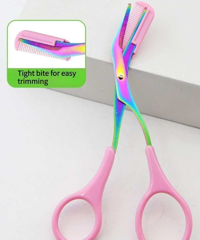 Eyebrow Razor for Women & Men, 2-in-1 Stainless Steel Eyebrow Grooming Tool & Facial Hair Trimmer, Precision Edges & Safe Painless Use, Unisex at-Home Kit, 5.04 X 2.04inch (Pink,3)