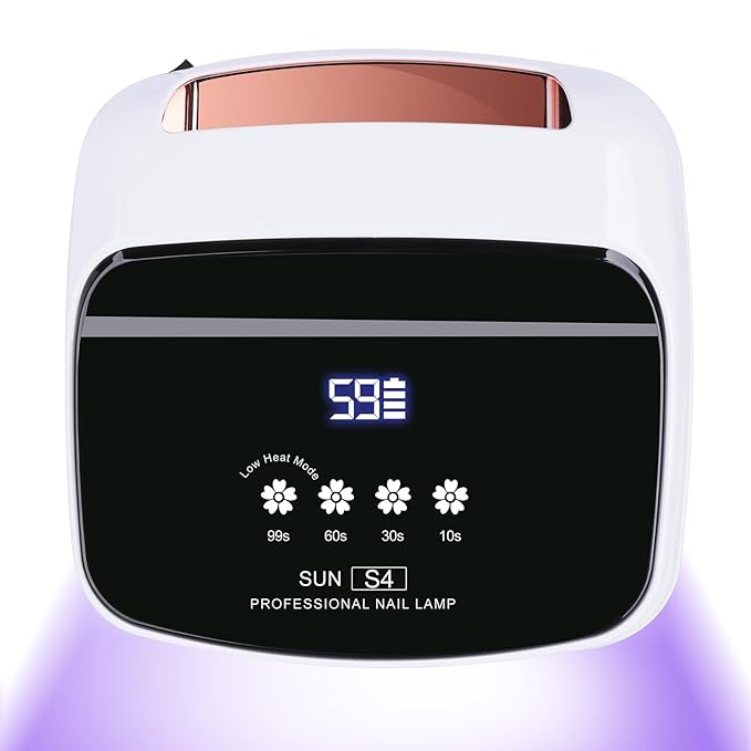 UV Nail Lamp, 288W 8 Hours Super Long-Lasting 15600mAh Professional Cordless UV LED Lamp for Nails 66Pcs Lamp Beads Automatic Sensor Gel Nail uv Light for Nail Art at Home and in Salons Gold