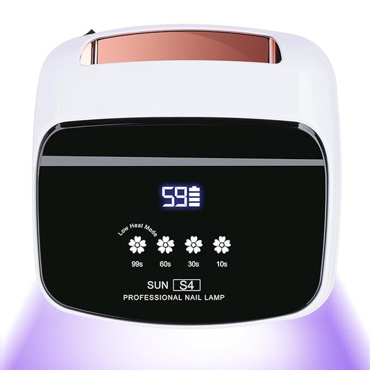 UV Nail Lamp, 288W 8 Hours Super Long-Lasting 15600mAh Professional Cordless UV LED Lamp for Nails 66Pcs Lamp Beads Automatic Sensor Gel Nail uv Light for Nail Art at Home and in Salons Gold