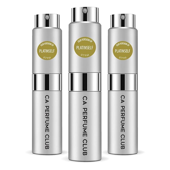 CA Perfume Impression of Platinself for Men Woody Floral Musk Scent Long Lasting Cologne for Men Eau De Parfum Travel Size Refillable Atomizer Spray 0.27 Fl Oz 8ml