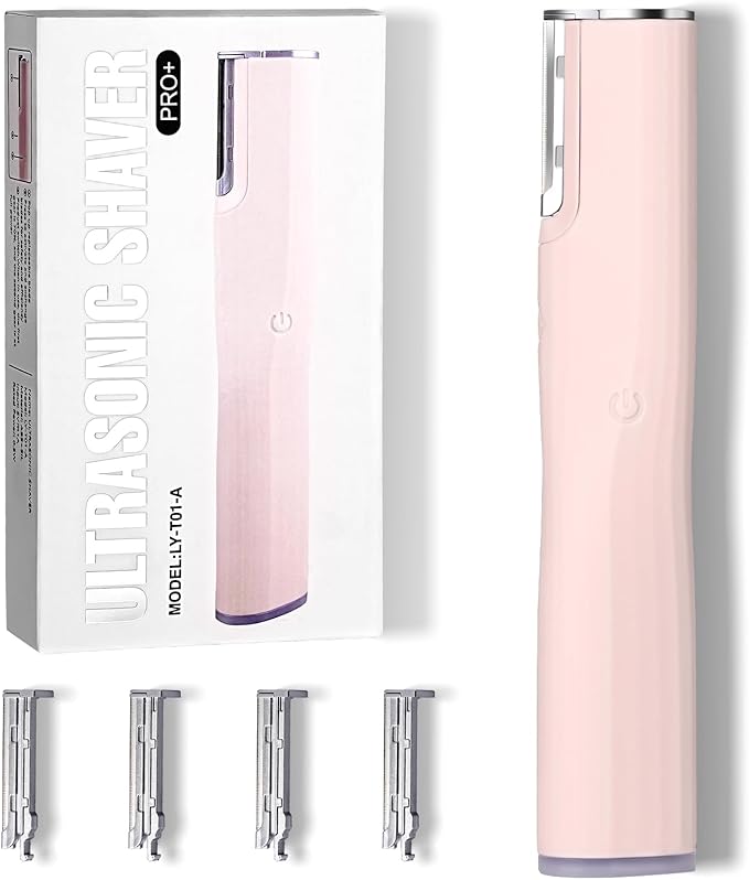 Dermaplaning Tool for Face–Rechargeable Peach Fuzz & Eyebrow Trimmer with 4 Blades,Dead Skin Removal,Facial Hair Remover,All Skin Types