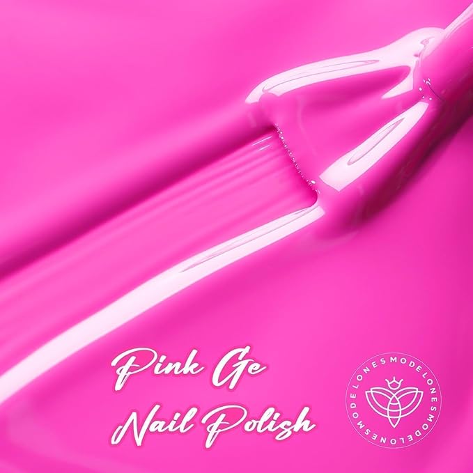 modelones Summer Vibrant Gel Nail Polish, 1Pcs 15 ML Hot Pink Neon Gel Nail Polish Fluorescent Polish Soak Off LED Nail Art DIY Salon Gift for Nail Manicure