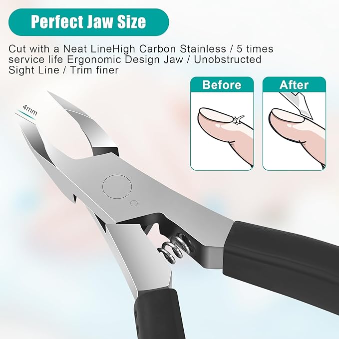 Diesisa Cuticle Trimmer,4mm Jaw Extremely Sharp,Cuticle Clippers for Nails with Silicone handle, Non-Slip,Professional Steel Cuticle Cutter,Trimmer Dead Skin Remover Stainless Cuticle Remover Tool