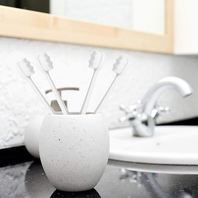 Adult Extra Soft Toothbrush with 20000 Soft Bristles, (Pack of 6) Micro Nano Manual Toothbrushes for Protect Sensitive Gums - White