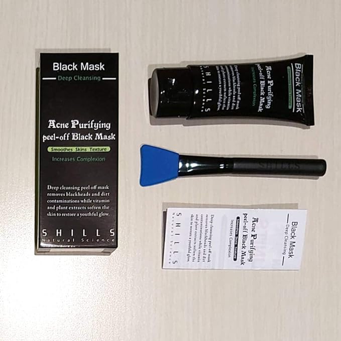 SHILLS Blackhead Remover, Pore Control, Skin Cleansing, Purifying Bamboo Charcoal, Peel Off Face Mask,1 Bottle(1.69 fl. oz)