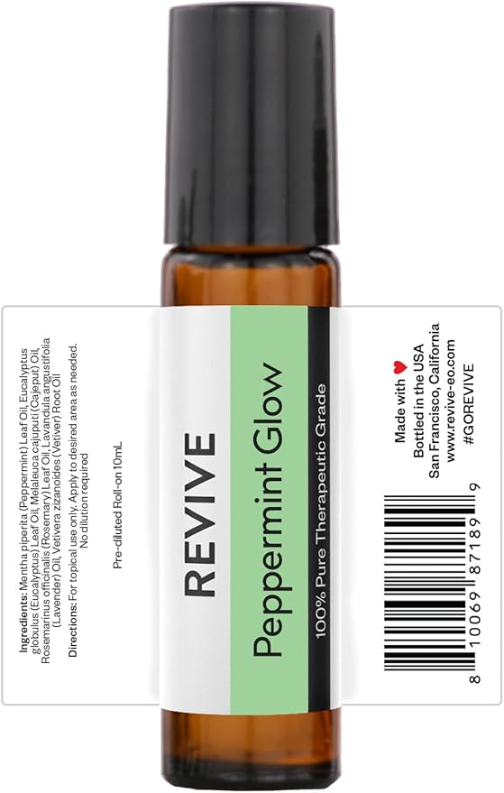 Top 6 Roll-Ons Kit by Revive Essential Oils - 100% Pure Therapeutic Grade, for Diffuser, Humidifier, Massage, Aromatherapy, Skin & Hair Care - Cruelty Free - Unrefined Oils with No Fillers.