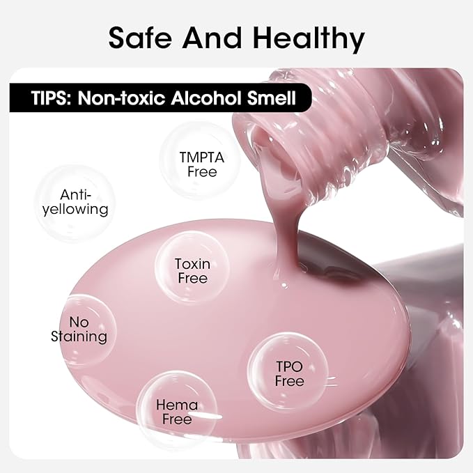 GELLEN 4-In-1 Dusty Purple Rose Illuminating Nail Concealer Base Coat Polish, Fall Sheer Mauve Nail Strengthener Ridge Filler for Nails, Smoothes Strengthens Nails, Quick Dry, Hema Free Non-toxic