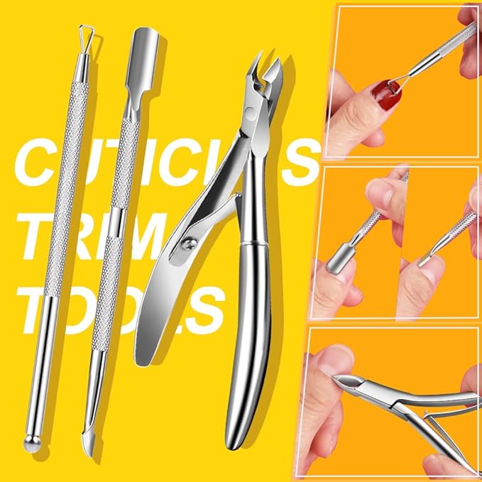 Nail File and Buffer, TsMADDTs Manicure and Pedicure Tool Kit with Files and Buffers Block Set, Polish Buffer, Cuticle Pusher, Cuticle Nipper, Peeler, File Lifters for Toenail,13pcs Nail Care Kit