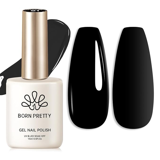 Born Pretty Black Gel Nail Polish Classic Color Nail Gel Polish Nail Art Manicure Salon DIY Home 15ml
