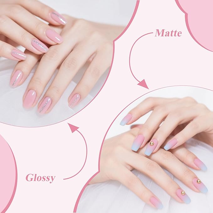 Artdone Gel Nail Polish Hema-free Solid Color Light Pink For All Seasons Neutral Soak Off LED Lamp Needed For Manicure Nail Art