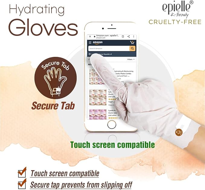 Epielle Hydrating Hand Mask 6 Pairs, Deep Moisturizing Gloves for Dry, Cracked Hands, Self Care Gifts for Women, Spa Kit, Stocking Stuffers, Thanksgiving Essentials