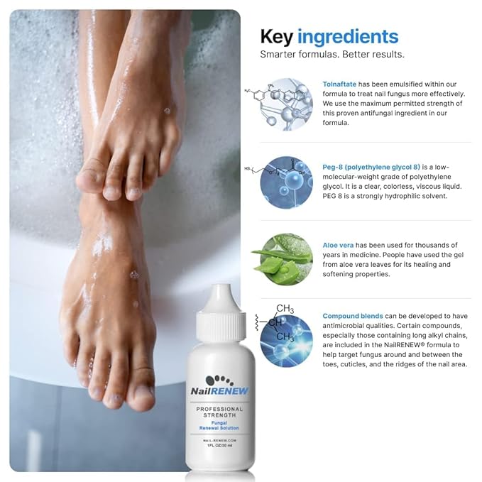 NailRENEW Antifungal - Professional Strength, Compliant Fungus Treatment for Toe Fungus, Discolored or Brittle Nails (1 Bottle)