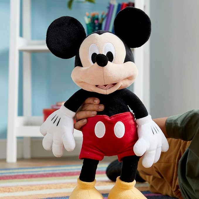 Disney Store Official Mickey Mouse Medium Soft Toy for Kids, Cuddly Character with Fuzzy Texture and Embroidered Details, Soft Tail, Disney Plushy Suitable for All Ages.