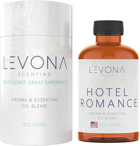 Levona Scent Essential Oil - Aroma for Home, Office, Hotel & Spa, Ideal for Humidifiers & Diffusers, Fragrance with Grapefruit Peel, Fresh Lemon, Litsea - 500ml / 17 fl oz, Hotel Romance