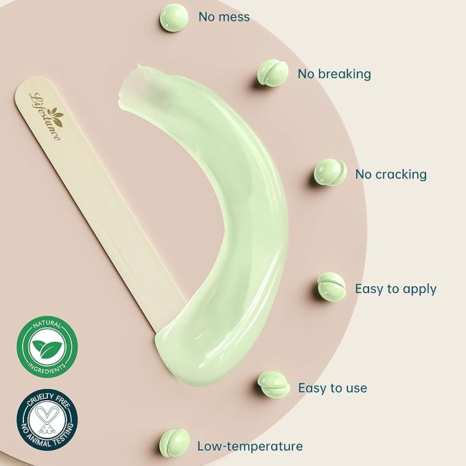 Lifestance Tea Tree Waxing Beads, 1LB Coarse Hair Removal Wax Beans for Face, Eyebrow, Brazilian Bikini, Sensitive Skin at Home for Women and Men