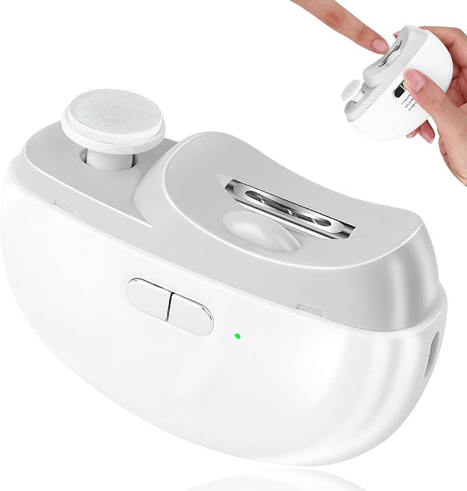 2025 Upgraded Electric Nail Clipper, Electric Nail File, 2 Speeds Automatic Nail Trimmer with LED Light & Clip Storage - USB Rechargeable for Baby, Kids, Adults, Seniors