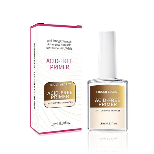 18ml Acid-Free Primer for Gel Nail Polish 0.63floz, Fast Air Dry Base Coat Nail Primer Bond, Builder Gel for Acrylic Nails Art Design In Salon Or Home Use