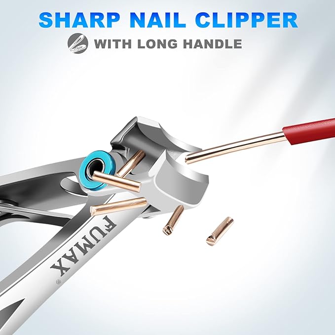 Toenail Clippers for Seniors Thick Toenails, Heavy Duty Nail Clippers for Men with 15mm Wide Jaw Opening, Large Toe Nail Clippers with Long Handle for Thick Nails Gift for Men Dad Him