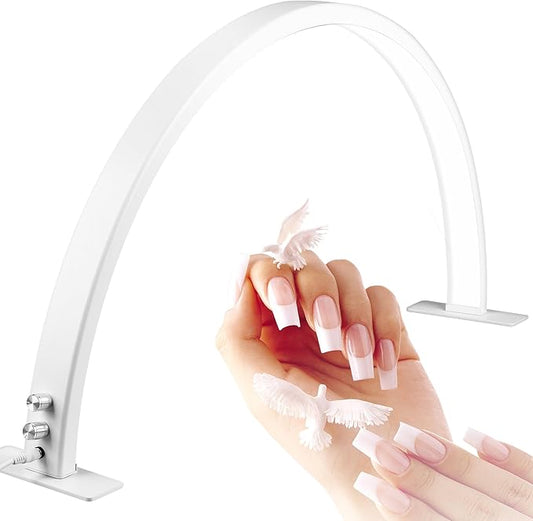 IMENE Half Moon Light, 29in Half Moon Light for Nail Desk, Half Moon Lamp Adjustable Color Temperature and Brightness Perfect for Nails Tech Manicure, Lash Extention, White