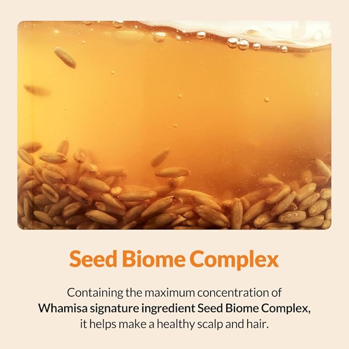 Whamisa Organic Seeds Shampoo for Oily Scalp, Fermented Postbiotic Formula for Refreshing Cleanse, Balanced Oil Control, Scalp Conditioning, Dandruff Care (490ml)
