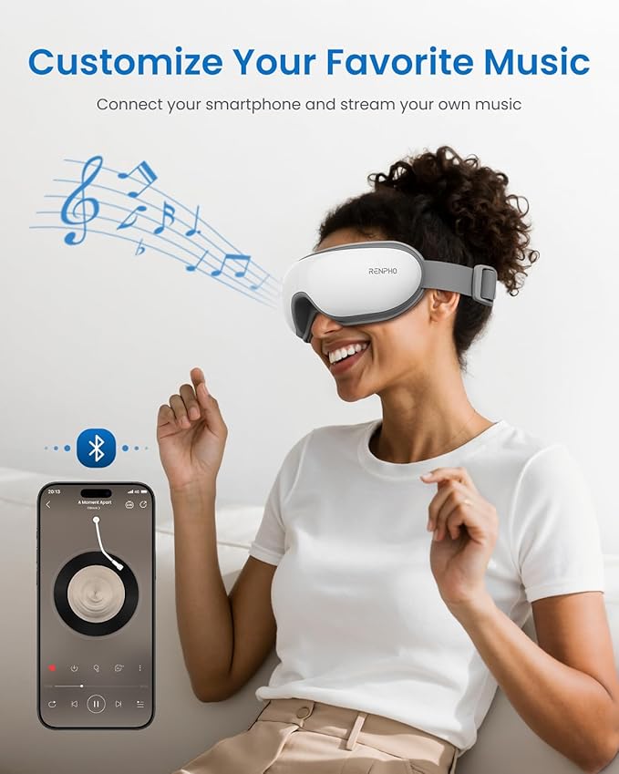 RENPHO Eyeris 1 Eye Massager with Heat, Christmas Birthday Gifts for Women Mom, FSA Eligible HSA Eye Mask for Migraine, Smart Sleep Mask for Dry Eyes Relax, Reduce Strain for Men Dad Her Him