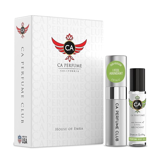 CA Perfume Impression of I Feel Abundant for Women Eau De Parfum Spray Long Lasting Perfume Layering Set 0.27 Fl Oz + 0.33 Fl Oz