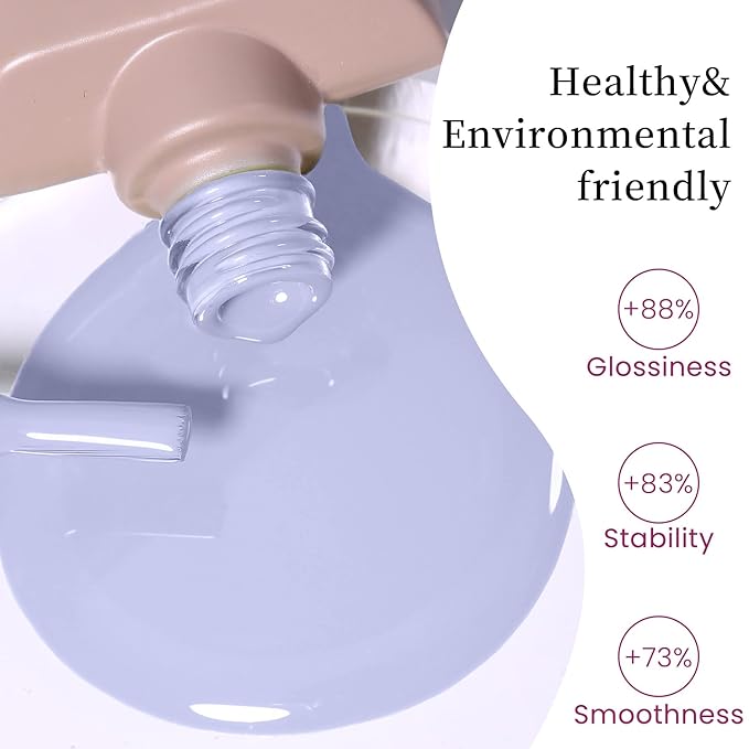 MAYCHAO 15ML Gel Nail Polish 1Pc Lilac Purple Gel Polish Soak Off UV LED Nail Polish Nail Art Starter Manicure Salon DIY at Home, 0.5 OZ