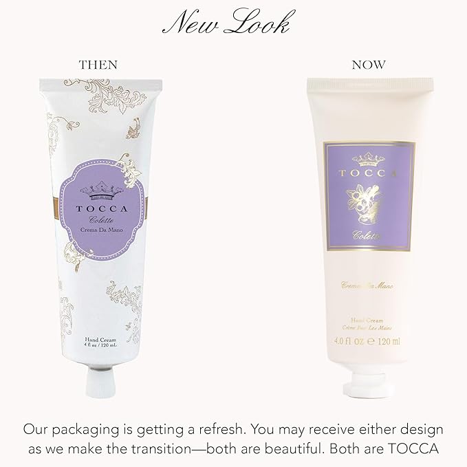 Tocca Crema de Mano Luxe, Colette Hand Cream, 4 oz - Bergamot, Sandalwood, Pink Peppercorn - Moisturizing, Quick Absorbing