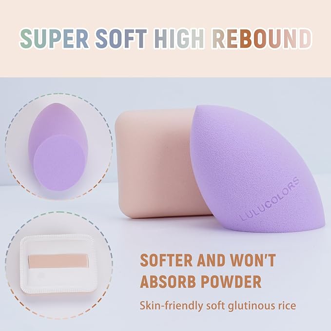 Colorful Series 18-Pcs Makeup Brush Set with Soft, Cruelty-Free Synthetic Bristles, Wooden Matte Handles, 2 Latex-Free Makeup Sponges & Travel Storage Bag – Face & Eye Brushes for Makeup