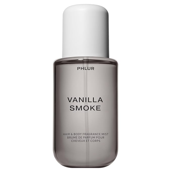 PHLUR Vanilla Smoke Body Mist - Hair and Body Fragrance Mist - Cashmere Vanilla Body Spray with Pink Pepper, Bergamot, Tonka Bean & Incense (8 Fl Oz)