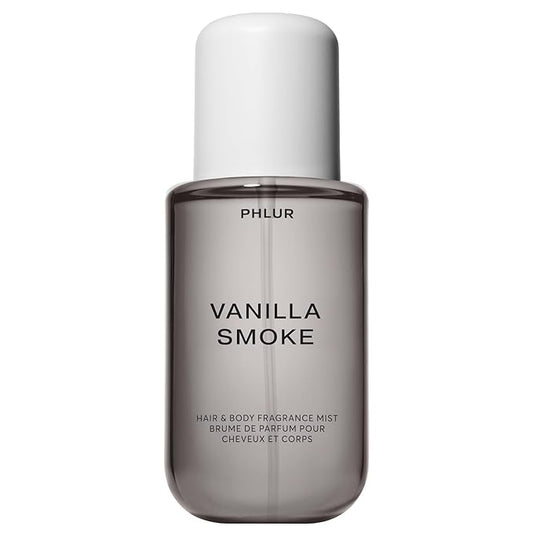 PHLUR Vanilla Smoke Body Mist - Hair and Body Fragrance Mist - Cashmere Vanilla Body Spray with Pink Pepper, Bergamot, Tonka Bean & Incense (8 Fl Oz)