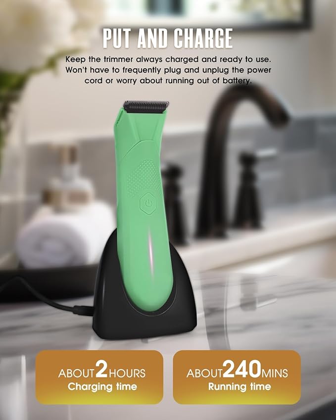 Manscaper for Men, Groin Trimmer for Men and Women, Body Hair Trimmer and Ball Trimmer with Light, Pubic Hair Shaver, Manscape Kit, 7 Precisions, Waterproof Wet / Dry Grooming, 240 Minutes Shaving