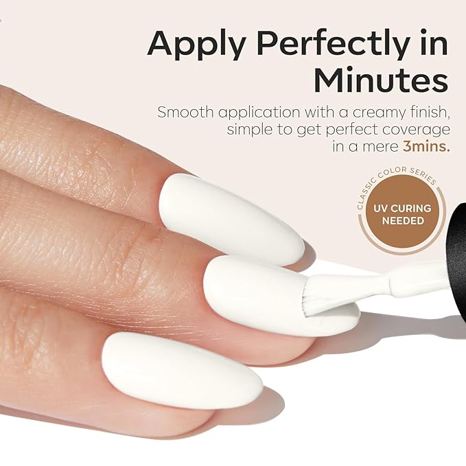 Modelones White Gel Nail Polish, 15 ML Off-White Color Gel Polish Summer Nail Gel Polish Soak Off Led Nail Art Gel Franch Manicure Salon DIY Gifts for Women