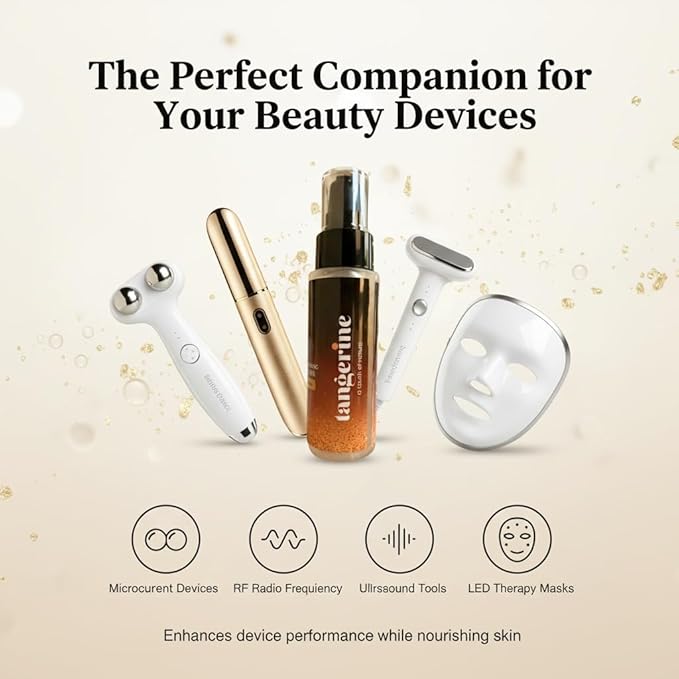 Microcurrent Gel for face moisturising and skincare facial Hydrating solution with gold foil, hylurionic acid, Vit B3,E and alovera Juice