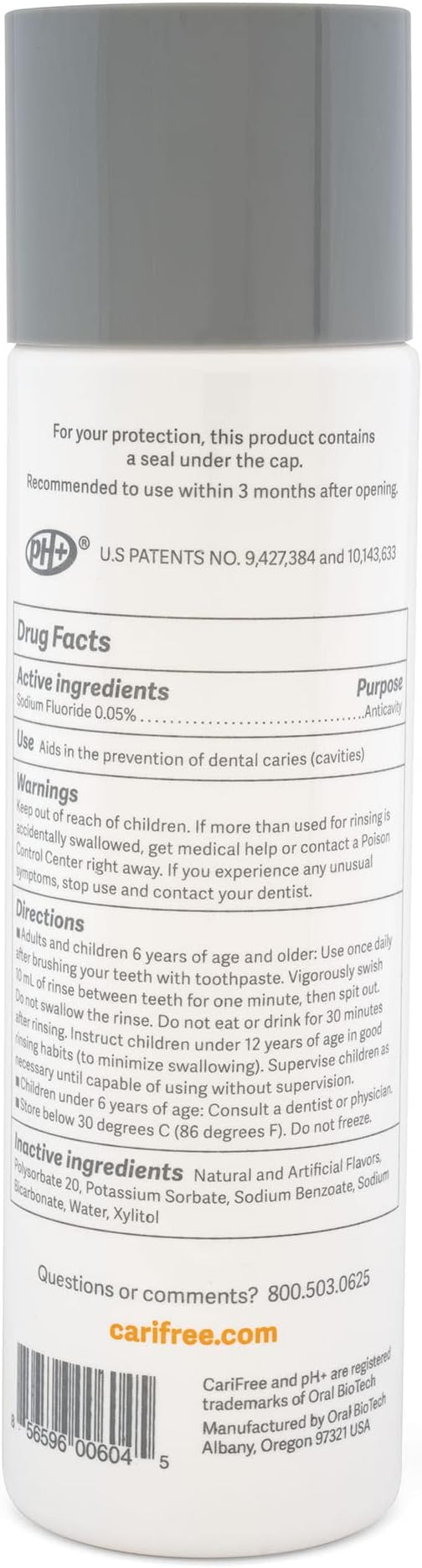 CariFree Maintenance Rinse, Citrus Flavored, Anti-Cavity Fluoride Mouthwash, Dentist Recommended, Prevents Oral Decay, Freshens Breath, Alcohol-Free, Neutralizes pH, 16 Fl Oz (Pack of 2)