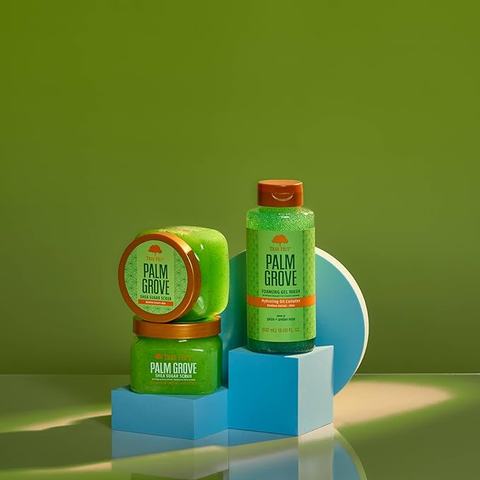 Tree Hut Palm Grove Foaming Gel Wash, Hydrating & Moisturizing Body Wash with Shea Butter & Nourishing Essential Oils, Daily Cleanser for Soft Smooth Skin, 18 fl oz