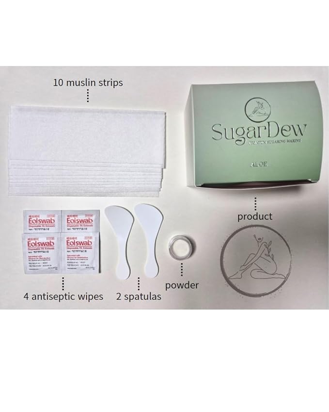 SugarDew Premium DIY Sugar Wax Kit with Aloe | Hair Removal for Legs, Arms, Face & Body | Made in Korea | 10.58oz All-in-One Set