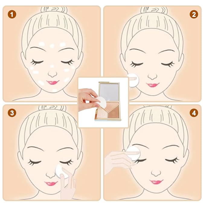 50Pcs White Makeup Sponge Cosmetic Sponge Round Foam Pad Beauty Makeup Eye Face Foundation Powders Blender for All Skin Types, Wet and Dry Dual Use