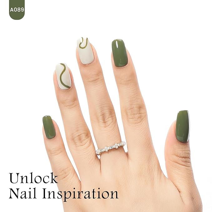 MAYCHAO 15ML Gel Nail Polish 1Pc Camouflage Green Gel Polish Soak Off UV LED Nail Polish Nail Art Starter Manicure Salon DIY at Home, 0.5 OZ